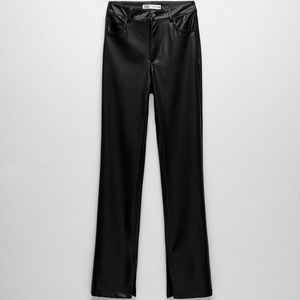 Zara Faux Leather Flared Slim Pants